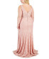 ფოტო #2 პროდუქტის Trendy Plus Size Glitter Lace Gown