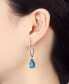 ფოტო #3 პროდუქტის Silver-Tone Aqua Tear Drop Earrings