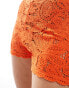 Mango crochet co-ord shorts in orange