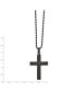 Фото #2 товара Black IP-plated Tiger's Eye Cross Pendant Ball Chain Necklace