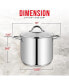 Фото #3 товара Bakken-Swiss Deluxe Stainless Steel Stockpot w/ Tempered Glass See-Through Lid - Simmering Delicious Soups Stews & Induction Cooking - Exceptional Heat Distribution - Heavy-Duty & Food-Grade