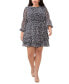 Фото #1 товара Plus Size Printed Tiered-Skirt Chiffon Dress