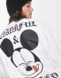 ASOS DESIGN oversized sweatshirt with Disney Mickey Thanksgiving print in white