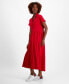 Фото #2 товара Women's Cotton Collared Tiered Maxi Dress