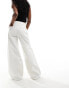 Фото #3 товара ASOS DESIGN adjustable waist wide leg jean in neutral