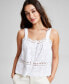 ფოტო #1 პროდუქტის Women's Woven Crochet Tank Top, Created for Macy's