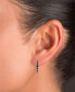 ფოტო #2 პროდუქტის Black Spinel Graduated Small Hoop Earrings (1-3/8 ct. t.w.) in Sterling Silver, 0.79"