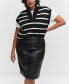 Фото #6 товара Women's Faux-Leather Pencil Skirt