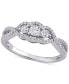 Фото #1 товара Diamond Three Stone Engagement Ring (1/2 ct. t.w.) in 14k White Gold