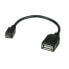 VALUE USB 2.0 Cable - A - Micro B - F/M - OTG 0.15 m - 0.15 m - USB A - Micro-USB B - USB 2.0 - Male/Female - Black