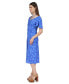 Фото #4 товара Платье женское Michael Kors с рисунком цветов V-образным вырезом и складками, средней длины