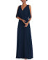 After Six V-Neck Split Sleeve Blouson Bodice Maxi Dress Women's