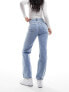 Фото #3 товара In The Style denim cross waist jeans in blue