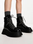 Фото #1 товара Circus NY Gail flatform chunky lace up low ankle boot in black