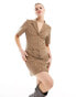 Фото #3 товара ASOS DESIGN button through cord mini dress in mocha