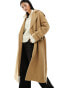 Bershka wool trench coat in camel