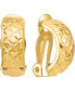 ფოტო #1 პროდუქტის Textured Crisscross Clip-On Half Hoop Earrings in 14k Gold