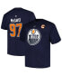 Фото #1 товара Men's Connor McDavid Navy Edmonton Oilers Big and Tall Name and Number T-shirt