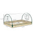 Фото #3 товара 4' x 3' x 2' Raised Garden Bed with Greenhouse, Wooden Planter Box with PVC Plant Cover, Roll Up Windows, Dual Use for Vegetables, Flowers, Natural
