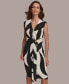 ფოტო #4 პროდუქტის Women's Printed Gathered Sleeveless Midi Dress