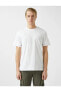 Фото #3 товара Erkek Beyaz Basic Kısa Kollu Pamuklu T-Shirt