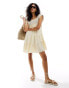 ASOS DESIGN crochet swing tiered mini dress in cream