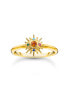 Thomas Sabo TR2458-488-7-56 VGold-plated ring w. sun and colourful stones