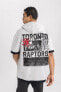 Fit Nba Toronto Raptors Oversize Fit Kapüşonlu Kısa Kollu Tişört B3883ax24sp