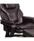 Multi-Position Recliner & Ottoman With Swivel Wood Base