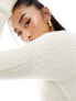 Фото #5 товара Noisy May fluffy knit top in white