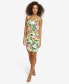 ფოტო #1 პროდუქტის Women's Floral-Print Side-Pleated Sheath Dress