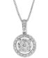 Фото #1 товара Macy's diamond Cluster 18" Pendant Necklace (1/2 ct. t.w.) in 14k White Gold
