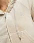 Фото #3 товара Juicy Couture diamante velour tracksuit zip hoodie co-ord in brazilian sand