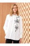 Lcw Modest Gömlek Yaka Çiçekli Uzun Kollu Poplin Kadın Tunik