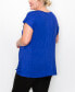 Фото #2 товара Plus Size V-neck Twist Front Top