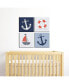 Фото #2 товара Ahoy - Nautical - Home Decor - 11 x 11 inches Kids Wall Art - Set of 4 Prints