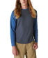 Фото #1 товара Men's Venice Burnout Long Sleeve Colorblocked Crewneck T-Shirt