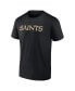 Фото #3 товара Men's Black New Orleans Saints Big and Tall Two-Sided T-shirt