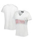 ფოტო #4 პროდუქტის Women's White, Arctic Camo Ohio State Buckeyes Plus Size Pieced Body V-Neck T-shirt