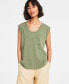 ფოტო #3 პროდუქტის Women's Scoop-Neck Rolled-Sleeve T-Shirt, Created for Macy's