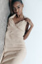 Фото #6 товара Платье-комбинация с прозрачными бусинами ZARA