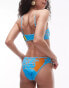 Фото #4 товара Topshop skinny scoop solero bikini top in exotic print