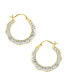 Фото #1 товара Серьги Essentials Crystal Pave Bamboo Hoop Gold Plate