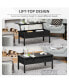 39" Modern Lift Top Coffee Table with Hidden Storage, Black Woodgrain