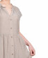 ფოტო #2 პროდუქტის Short Sleeve Slubbed Midi Dress