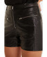 Women's Leather Fashion Short, Black