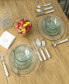 Bistro Geometric Grid Stainless Steel 16 Piece Flatware Set, Service for 4