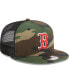 ფოტო #3 პროდუქტის Men's Camo Boston Red Sox Woodland Camo Trucker 9FIFTY Snapback Hat