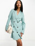 Фото #1 товара In The Style tailored double breasted blazer dress in turquoise