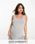 Фото #1 товара ASOS DESIGN Maternity exclusive mix & match cotton pyjama vest in grey marl